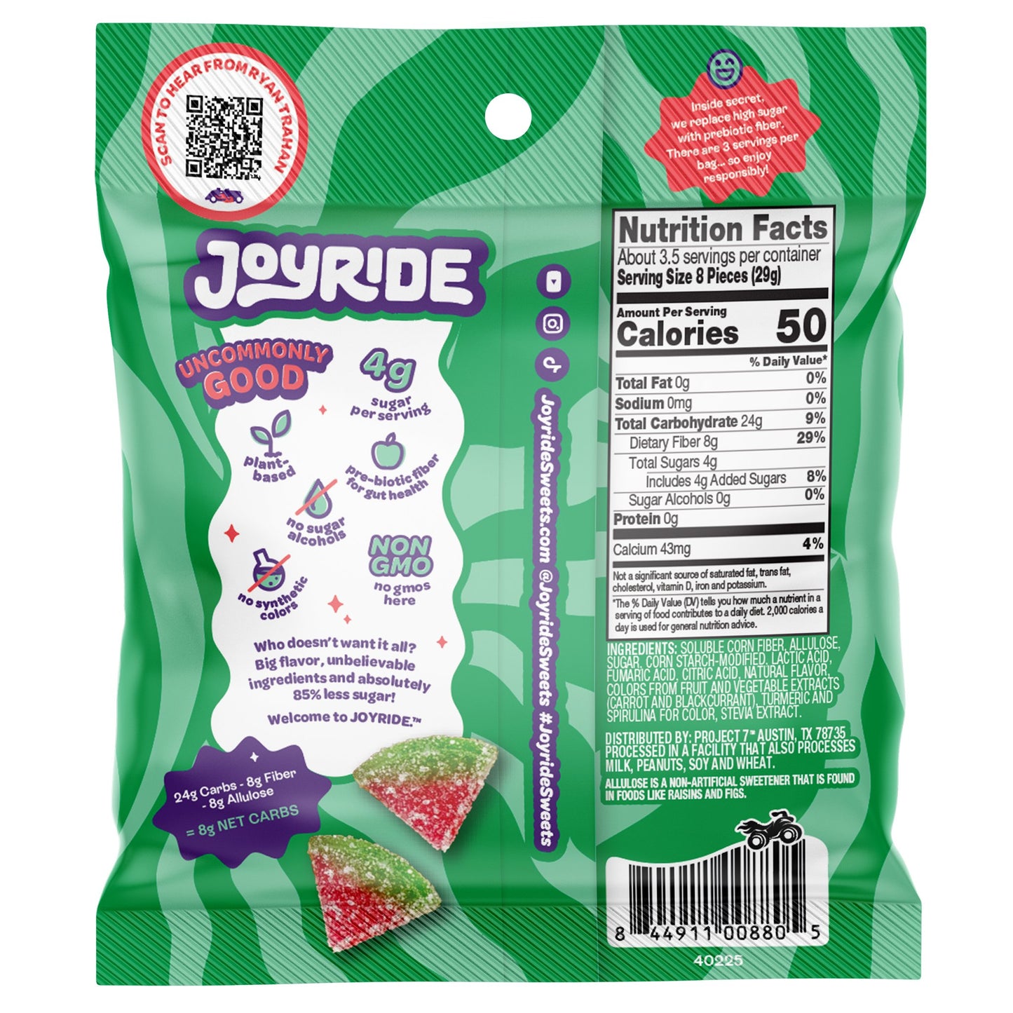 Joyride Candy Sour Watermelon Wedges Strips (100g) Sour Candy Joyride Candy, trending products, latest