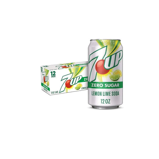 12 Pack 7UP Lemon Lime Zero Sugar Soda Pop (not for sale) 7up, TSAED, cases, Zero Sugar, 12 Pack