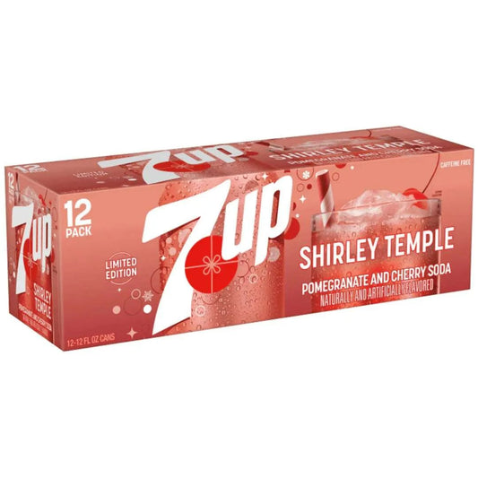12 Pack 7UP Shirley Temple Limited Edition Soda Pop 7up, TSAED, trending products, cases, 12 Pack