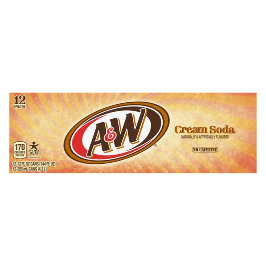 12 Pack A&W Cream Soda Soda Pop (not for sale) A&W, TSAED, 12 Pack, Cases