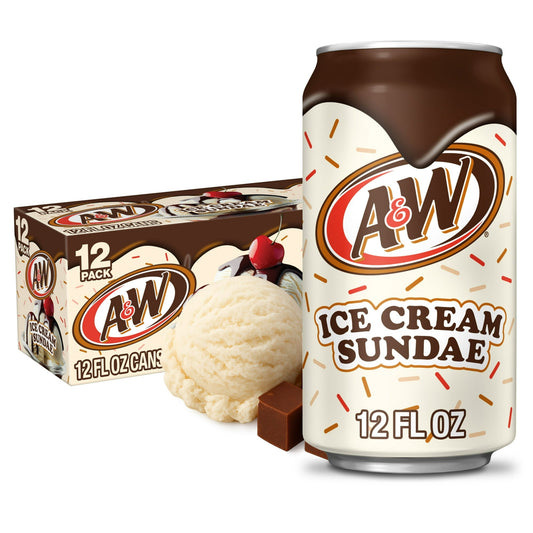 12 Pack A&W Ice Cream Sundae Flavor Cans (12 Oz) Soda Pop (not for sale) A&W, Cases, 6 Pack, Latest, trending