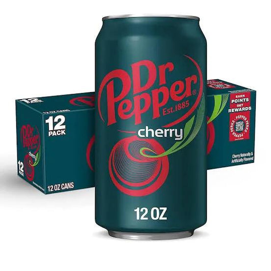 12 Pack Dr. Pepper Cherry Soda Pop (not for sale) Keurig Dr Pepper company, TSAED, cases, 12 Pack, Bestseller Drinks