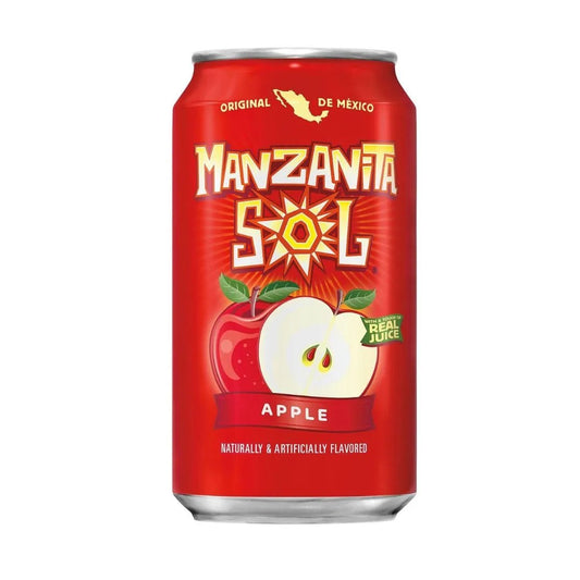 12 Pack Manzanita Sol Real Apple Juice Soda Pop (not for sale) Manzanita, TSAED, cases, 12 Pack