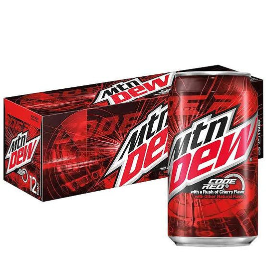 12 Pack Mtn Dew Code Red Soda Pop (not for sale) Mtn Dew, TSAED, 12 Pack, Cases