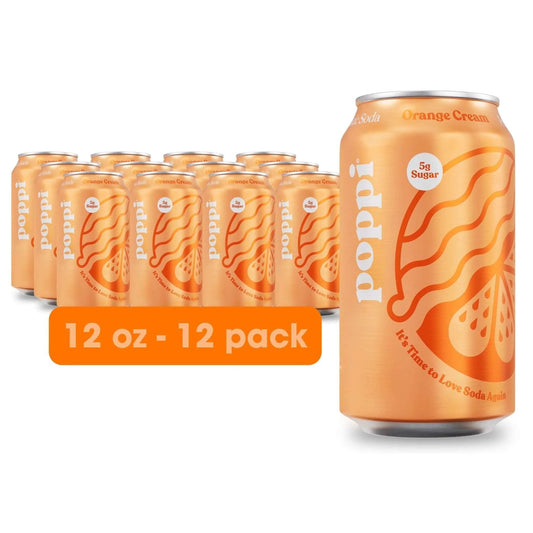 12 Pack - Poppi Orange Cream Soda Pop (not for Sale) Poppi, 12 Pack, Cases