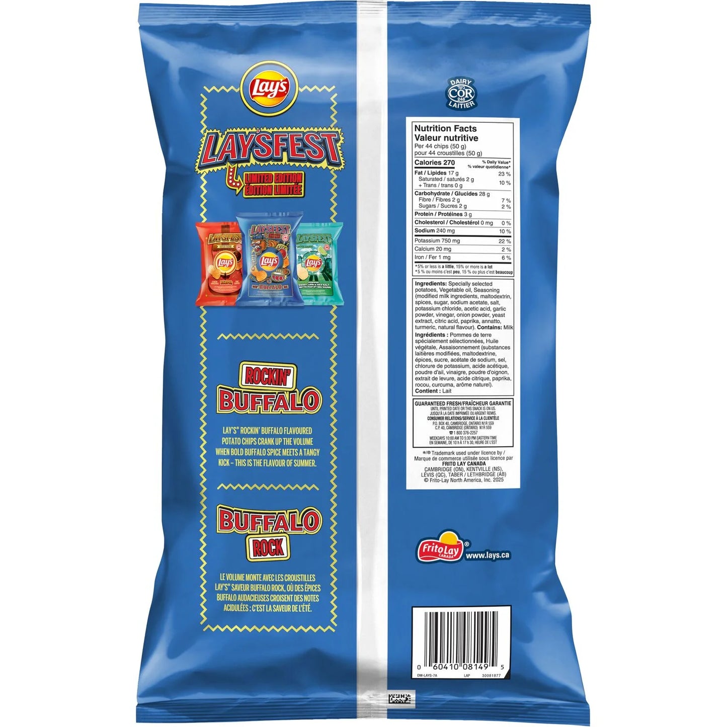 Lays Rockin' Buffalo Flavoured Potato Chips, 220g Snacks/Chips Lays, trending products