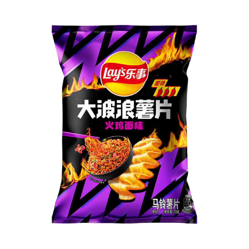 Lays Hot Chicken Noodle Flavor Potato Chips, 70g Snacks/Chips Lays, Latest, trending products