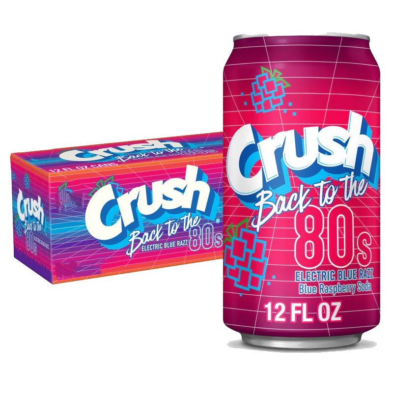 6 Pack Crush Back to the 80's Electric Blue Razz Soda (12Oz)
