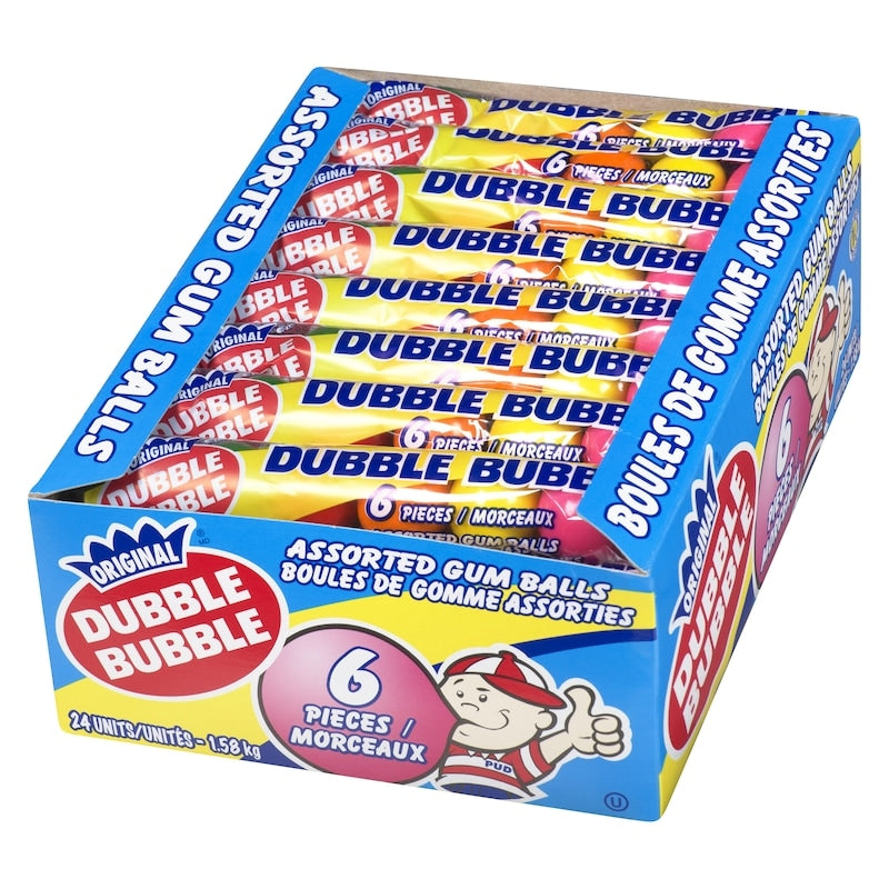 24 Pack Dubble Bubble Assorted Gum Balls 1.58Kg Candy Dubble Bubble ,Trending Products