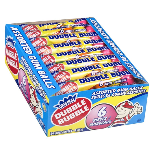 24 Pack Dubble Bubble Assorted Gum Balls 1.58Kg Candy Dubble Bubble ,Trending Products