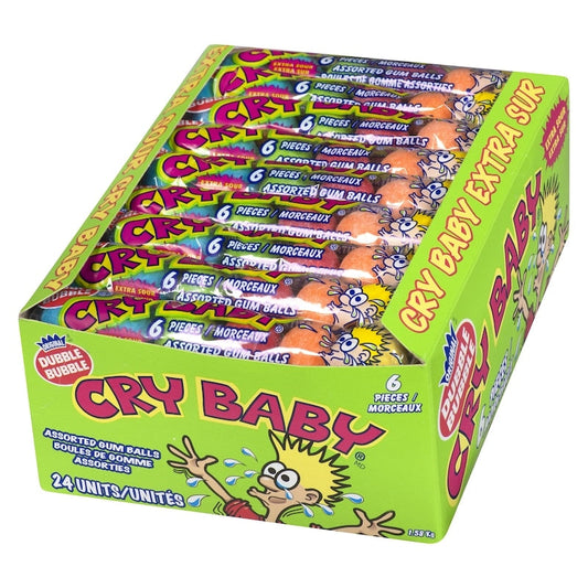 24 Pack Dubble Bubble Cry Baby Assorted Twist Gum Balls 1.58kg Candy Dubble Bubble ,Trending Products