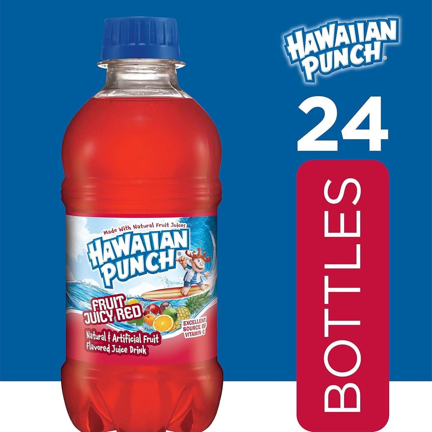 24 Pack Hawaiian Punch Juicy Red (10 Oz) Soda Pop Hawaiian Punch, cases, 24 Pack