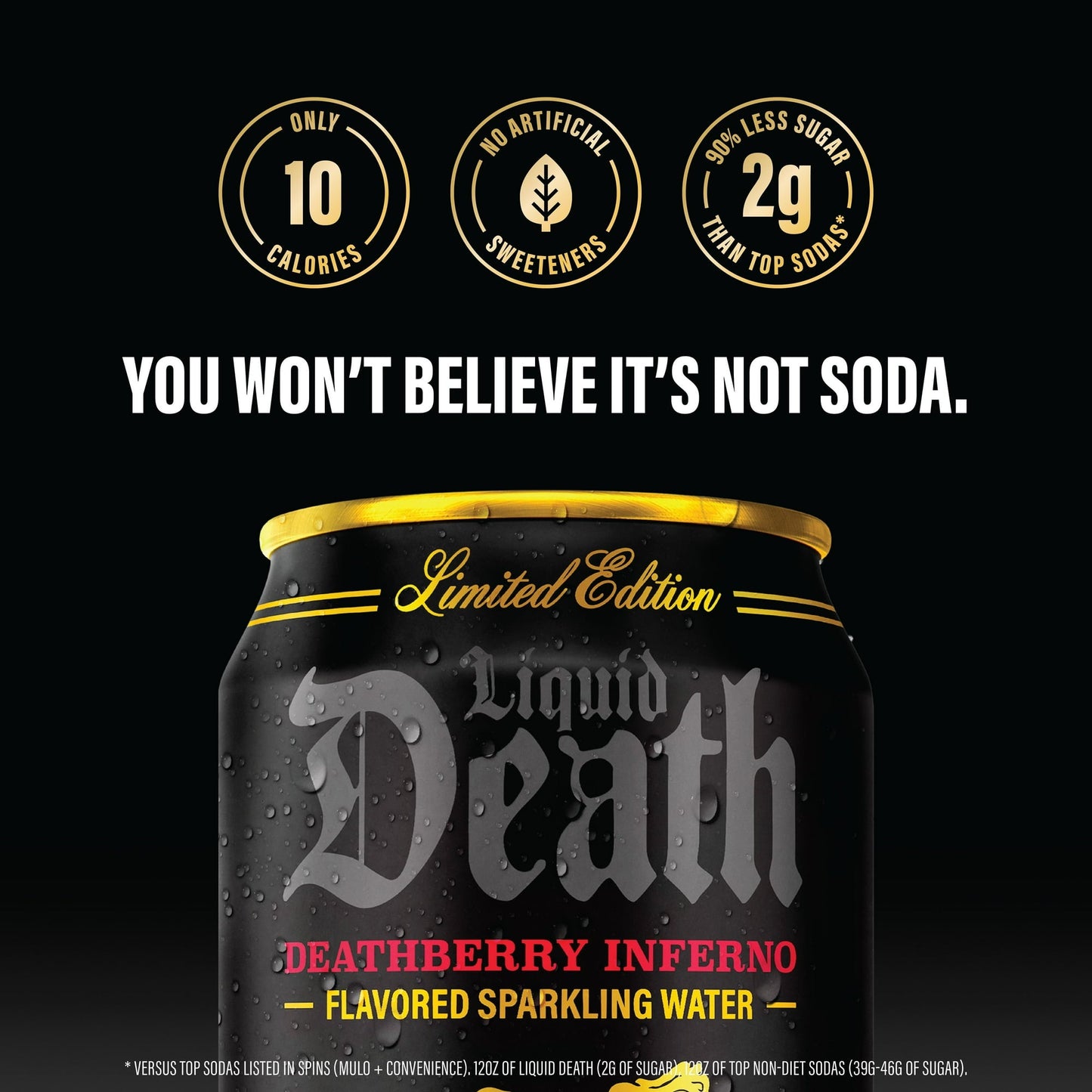 24 Pack Liquid Death Deathberry Inferno (12 Oz) Soda Pop Liquid Death, 24 Pack, Cases