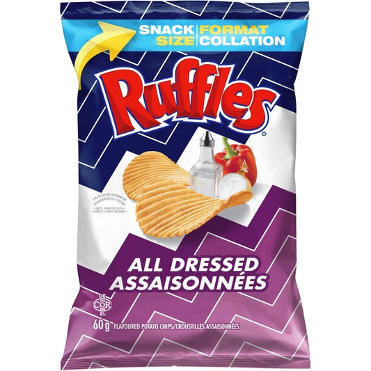 32 Pack Ruffles Potato Vending Chips 60g Each Snacks/Chips Ruffles ,Trending Products
