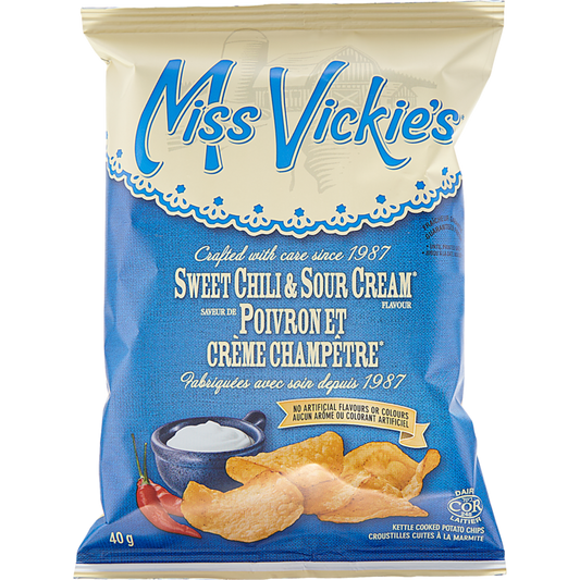 40 Pack Miss Vickies Kettle Cooked Sweet Chili & Sour Cream Vending Potato Chips 40g Each Snacks/Chips Miss Vickies ,Trending Products