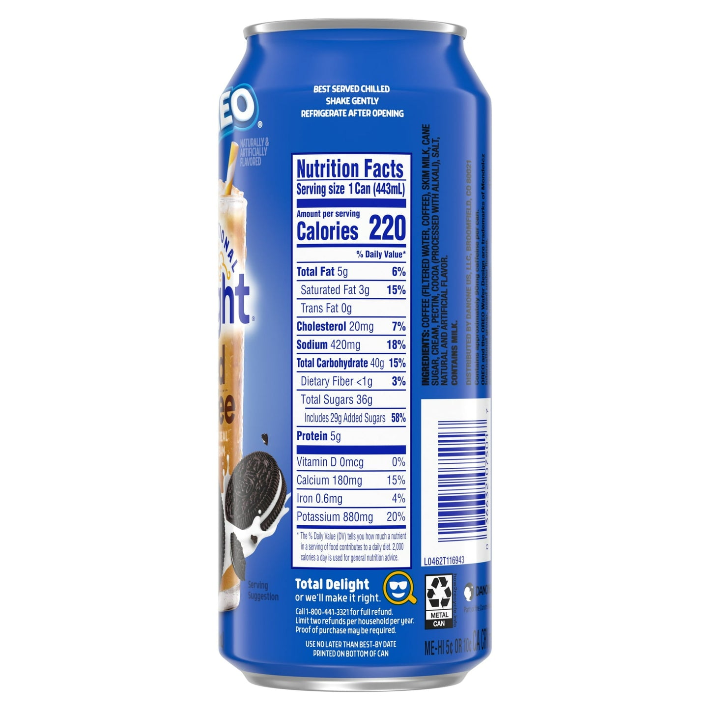 6 pack International Delight Oreo Iced Coffee (15 Oz) Soda Pop (not to sale) International Delight, Cases, 6 Pack, Zero Sugar