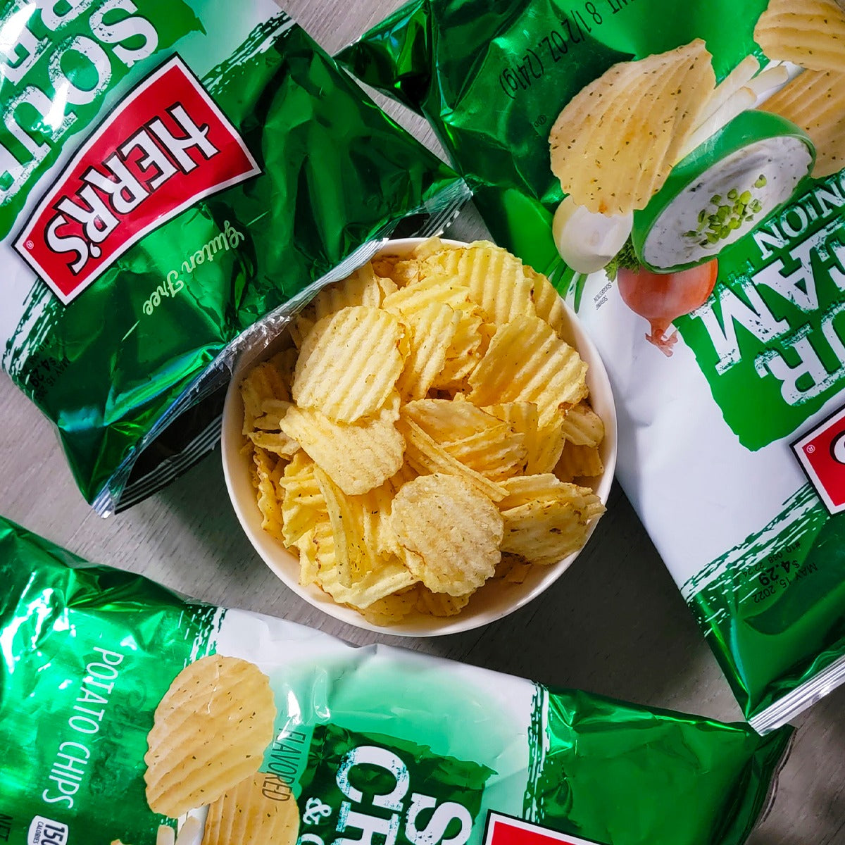 Herr's Sour Cream and Onion Potato Chips 71g Snacks/Chips Herr’s, Trending, Latest Products