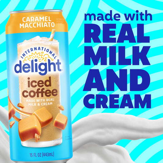 6 pack International Delight Caramel Iced Coffee (15 Oz) Soda Pop (not to sale) International Delight, Cases, 6 Pack, Zero Sugar