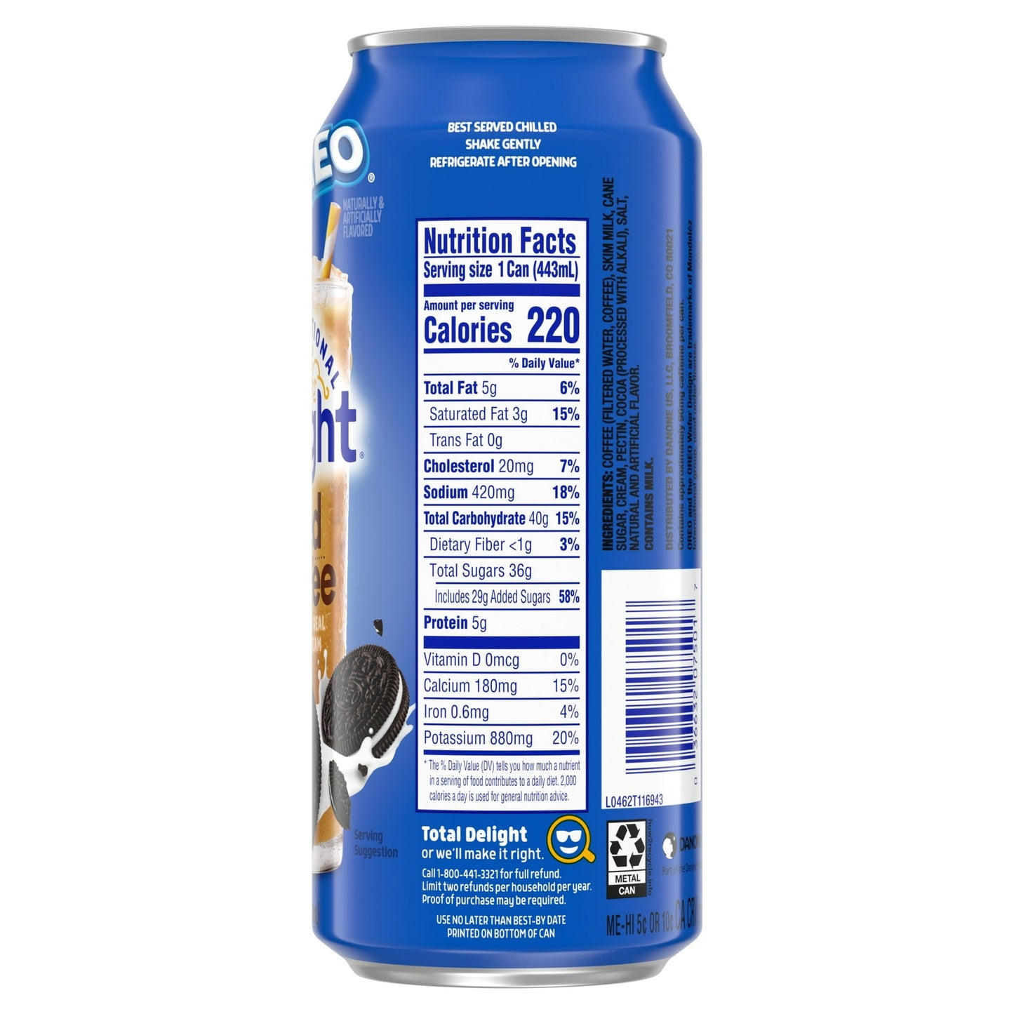 6 pack International Delight Oreo Iced Coffee (15 Oz) Soda Pop (not to sale) International Delight, Cases, 6 Pack, Zero Sugar