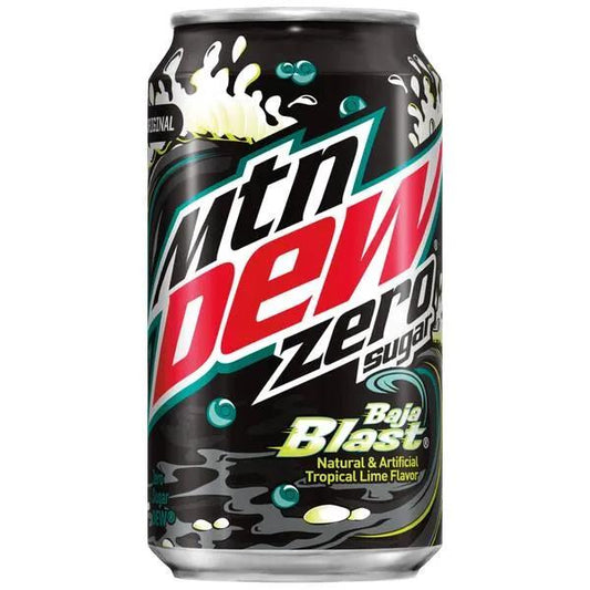6 Pack Mtn Dew Baja Blast Zero Sugar Soda Pop (not to sale) Mtn Dew, cases, 6 Pack, Zero Sugar