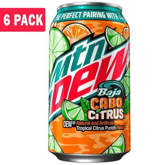 6 Pack MTN Dew Baja Cabo Citrus Soda Pop Mtn Dew, Cases, 6 Pack, trending