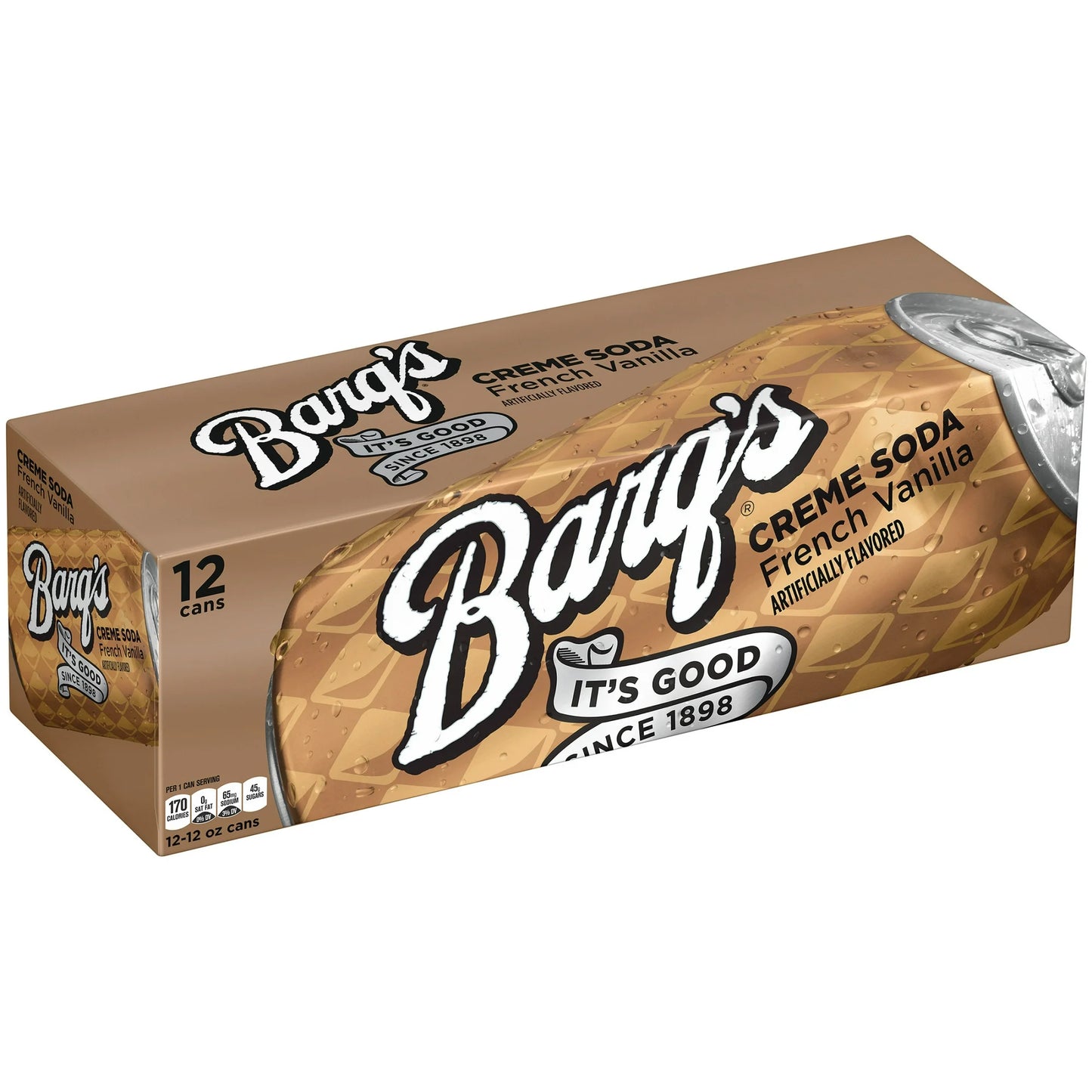 12 Pack Barq's French Vanilla Cream Soda Soda Pop Barqs, TSAED, cases, 12 Pack, Bestseller Drinks