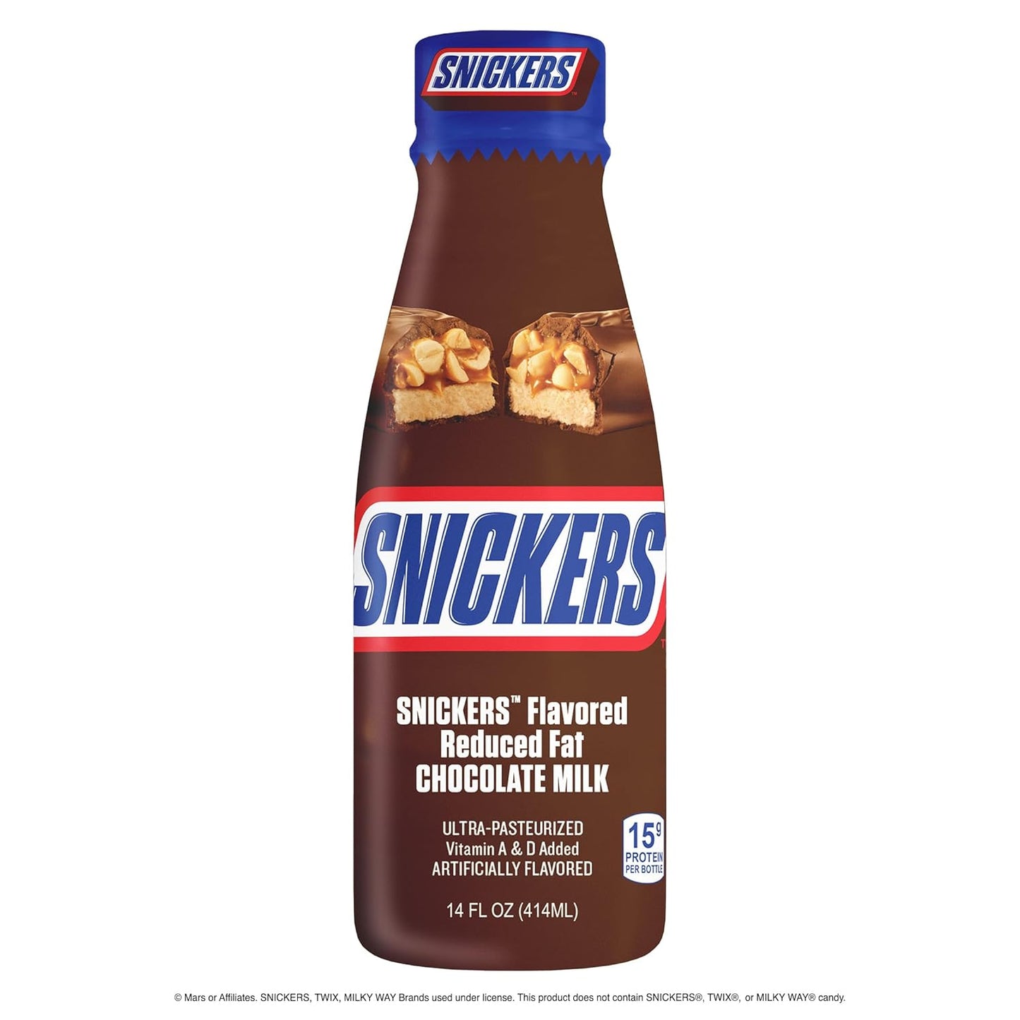 12 Pack Snickers Flavored Reduced Fat Chocolate Milk Drink, 414ml Drink Mixes Snickers, Trending, Latest products