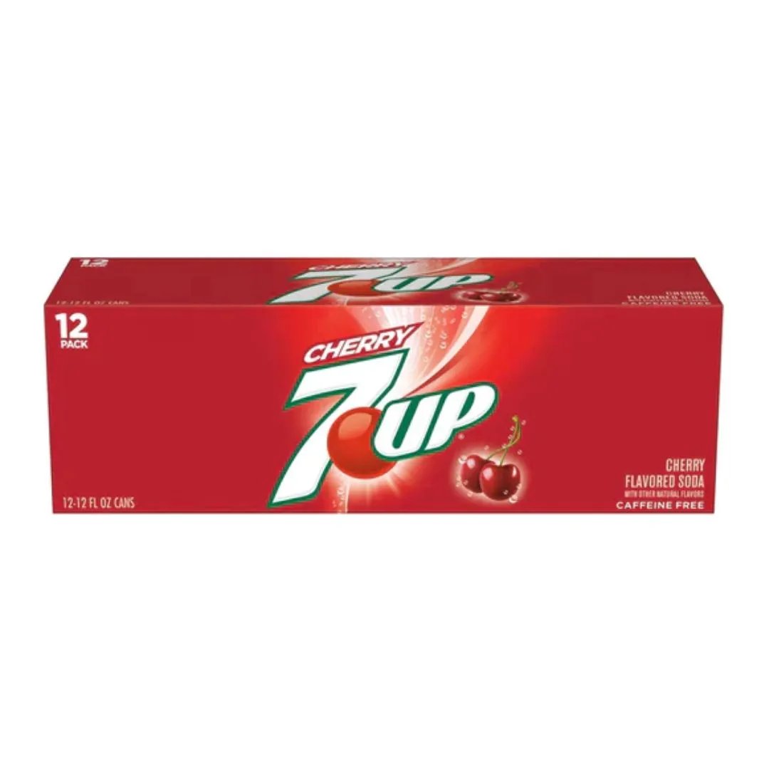 12 Pack 7up Cherry Flavor Soda Soda Pop (not for sale) 7up, TSAED, cases, 12 Pack, Bestseller Drinks