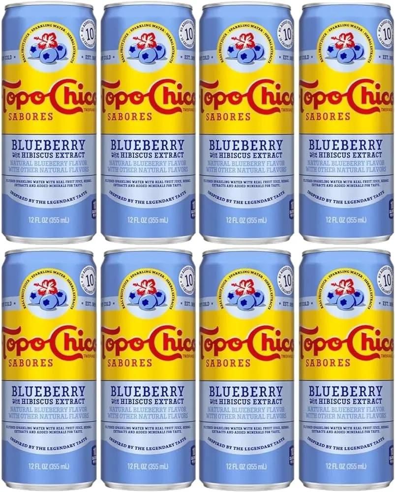 8 Pack Topo Chico Blueberry Hibiscus Extract Mexico Soda Pop (not for Sale) Topo Chico, Bestseller Drinks