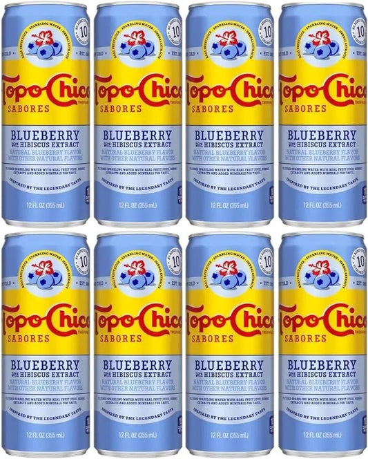 8 Pack Topo Chico Blueberry Hibiscus Extract Mexico Soda Pop (not for Sale) Topo Chico, Bestseller Drinks