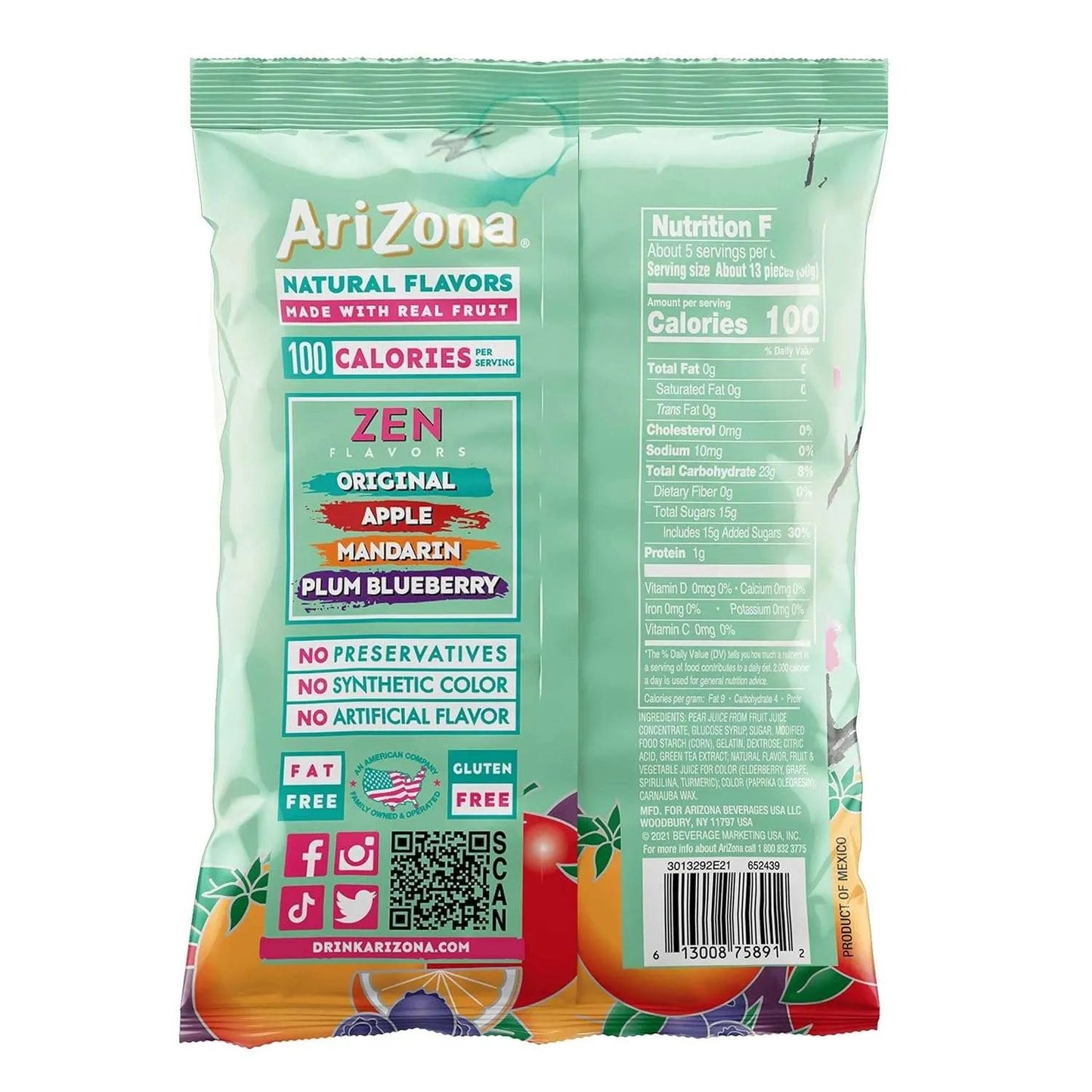 Arizona Green Tea Fruit Snacks (142g) Candy Arizona, Trending, trending products