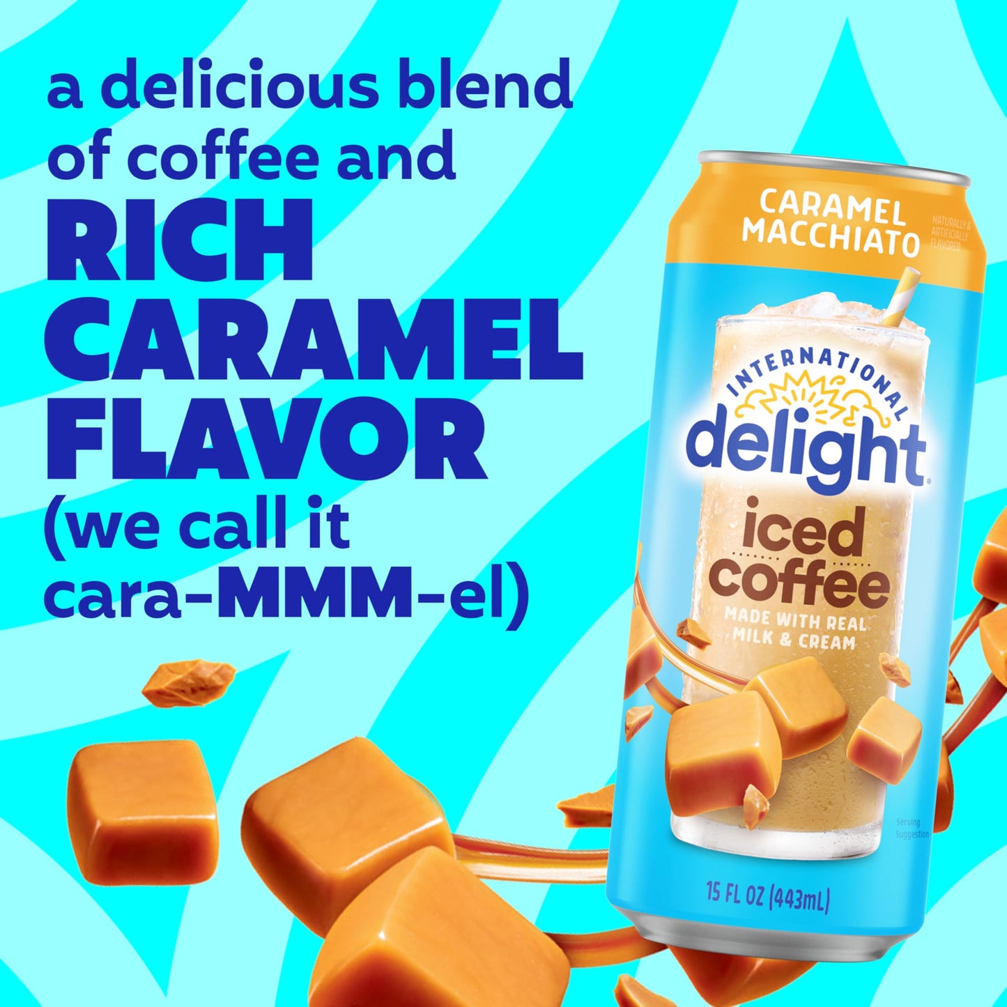 6 pack International Delight Caramel Iced Coffee (15 Oz) Soda Pop (not to sale) International Delight, Cases, 6 Pack, Zero Sugar