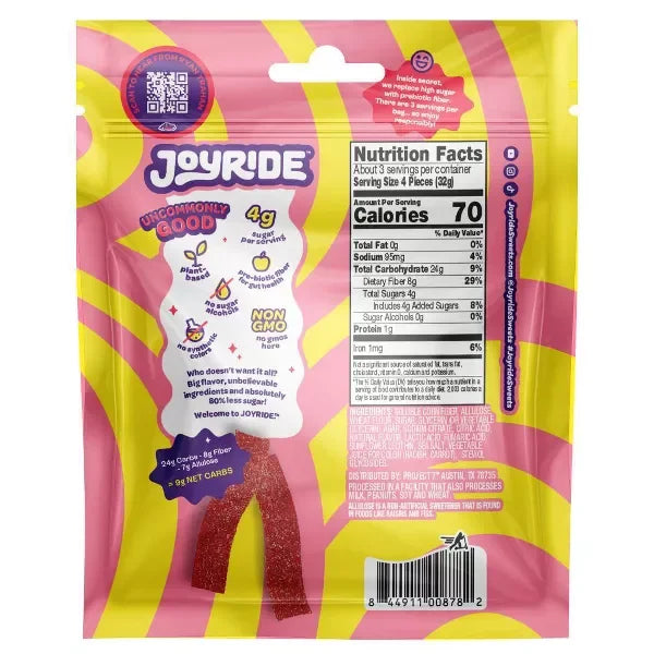 Joyride Candy Sour Pink Lemonade Strips (100g) Sour Candy Joyride Candy, trending products, latest
