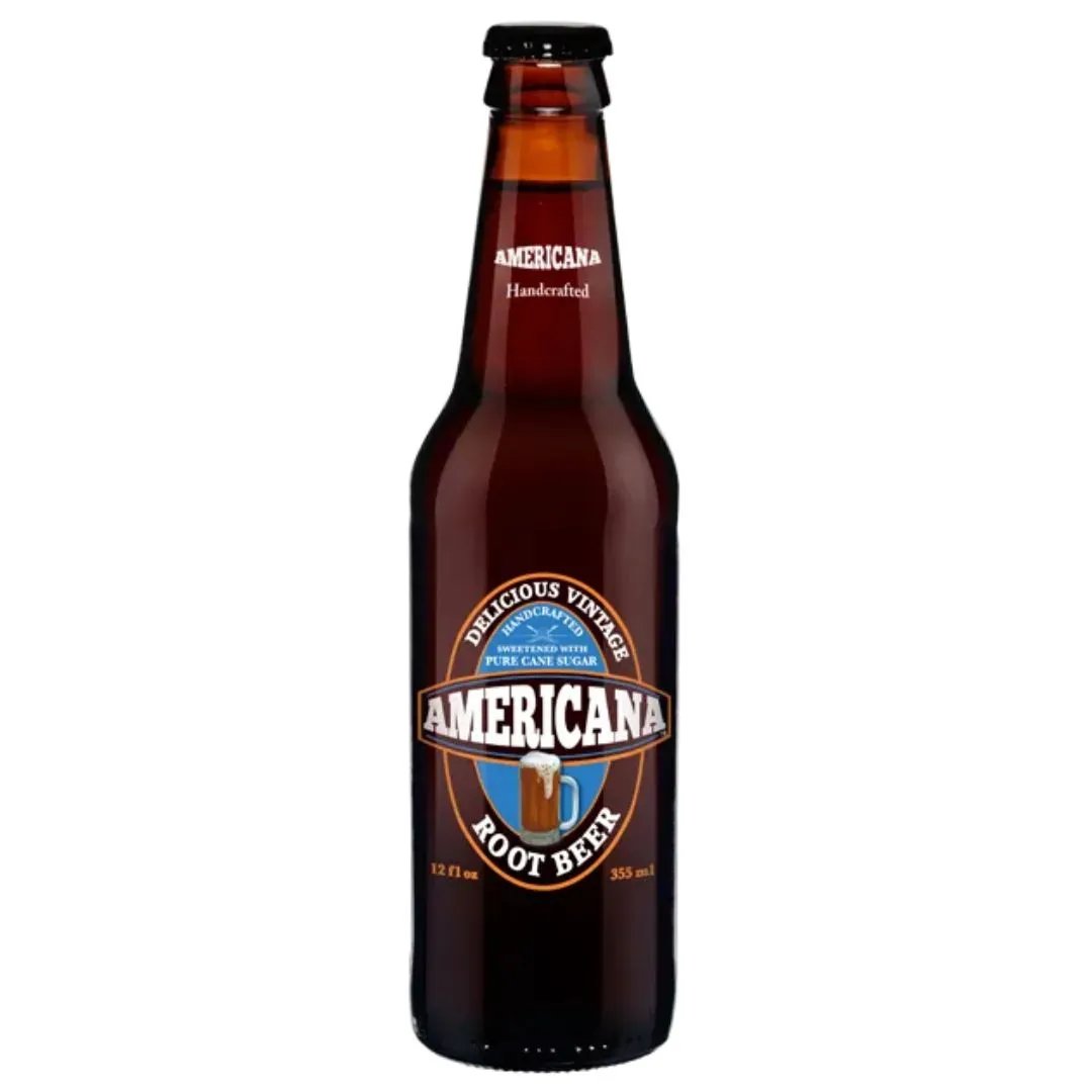 6 pack Americana Root Beer 355ml Soda Pop (not for sale) Americana