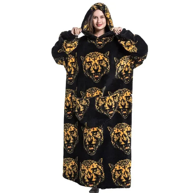 Oversized Wearable Blanket Hoodie Leopard Length 140 cm Gifts (not for sale) Oversized Wearable Blanket Hoodie