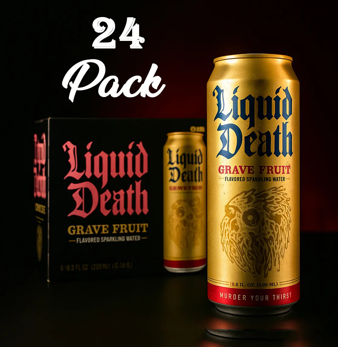 Liquid Death Grave Fruit 24 Pack Drink Soda Pop (not for Sale) Liquid Death, 24 Pack, Cases, trending products, usabestseller, cabestseller