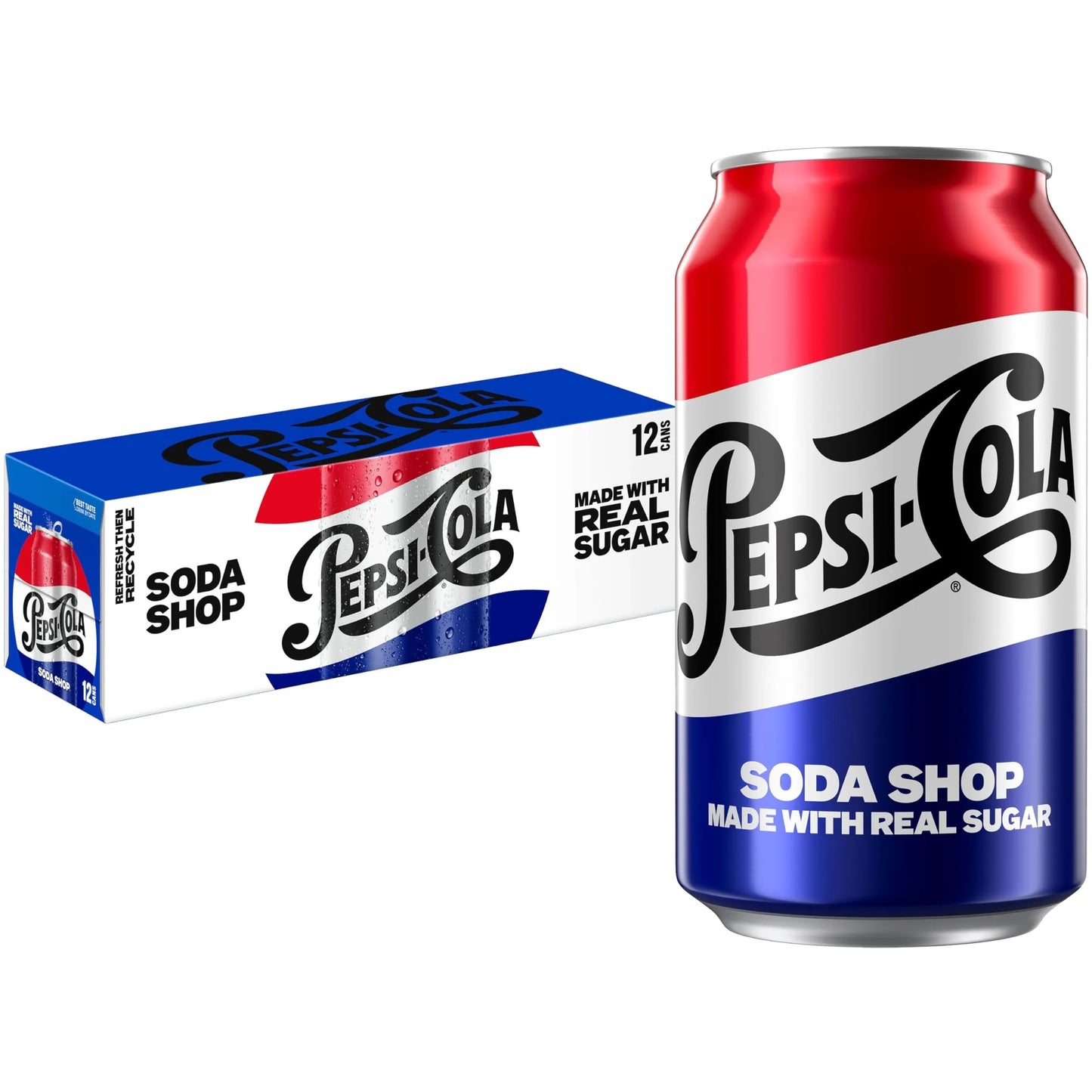 12 Pack Pepsi Real Sugar - Soda Pop (not for sale) from Pepsi, TSAED, 12 Pack, Cases