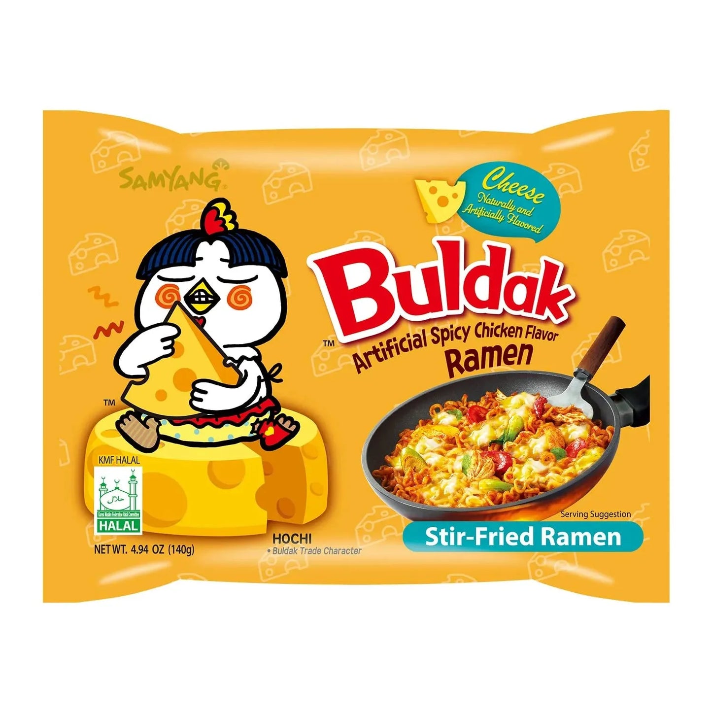 Buldak Hot Chicken Cheese Flavour Ramen (140g) Noodles (not for sale) Buldak, TSAAS, asian