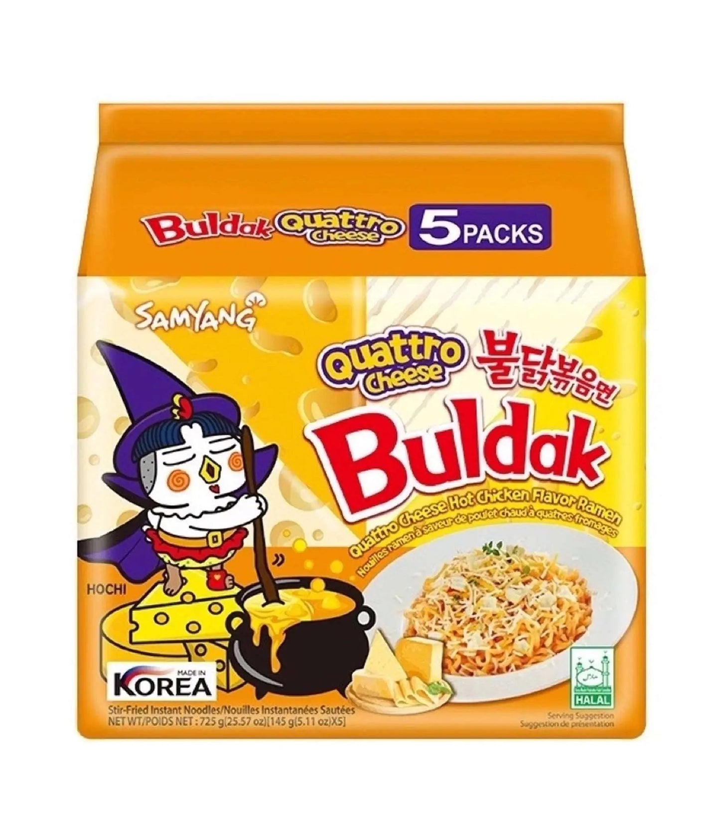 5 Pcs. Buldak Quattro Cheese Ramen Asian Snacks Buldak, trending products, bulk, TSAAS, asian