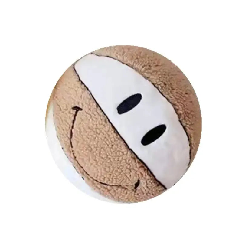 Smile Basketball Plushie Throw Pillow Brown 30-32cm Quirky Stuff (not for sale) Smile Basketball Plushie Throw Pillow