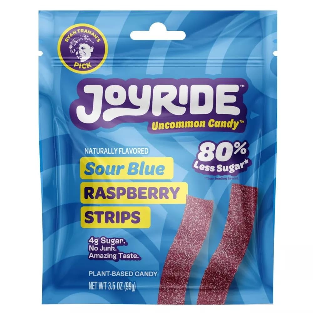 Joyride Candy Sour Blue Raspberry Strips (100g) Sour Candy Joyride Candy, trending products, latest
