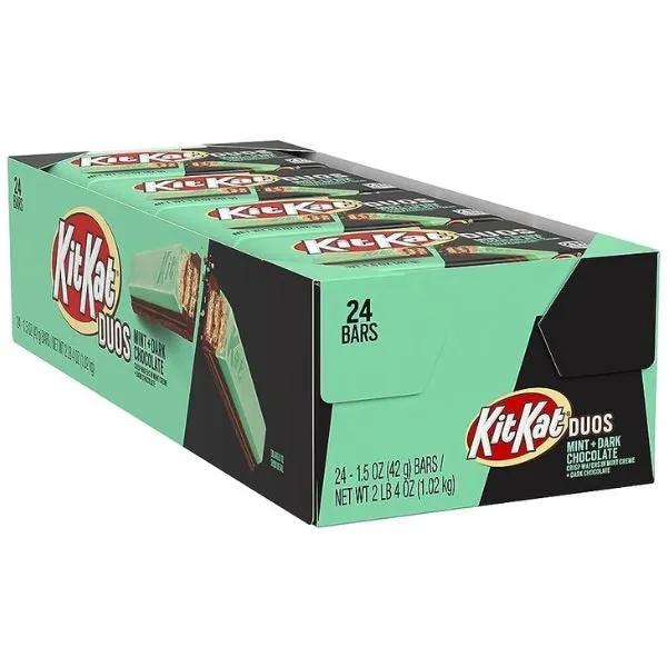 24 Pack Kitkat Duos Mint + Dark Chocolate 42g Chocolates Kit Kat, TSARC, TSAISC, TSAIS&C, TSAIS, bulk