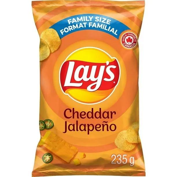 Lay’s Cheddar Jalapeño flavoured potato chips, 235g Canadian Lays, TSAAS, TSASN&CH, TSAISC, TSAIS, usabestseller