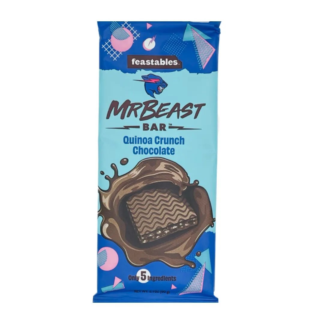 One Box Mr Beast Quinao Crunch Chocolate Best Before Pass Snacks/Chocolates (not for sale) Feastables, TSARC, TSASN&CH
