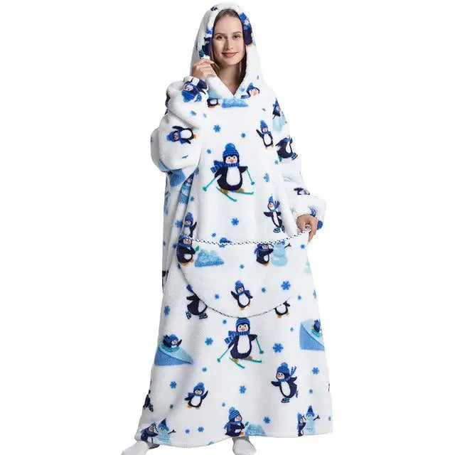 Oversized Wearable Blanket Hoodie Penguin Length 140 cm Gifts (not for sale) Oversized Wearable Blanket Hoodie