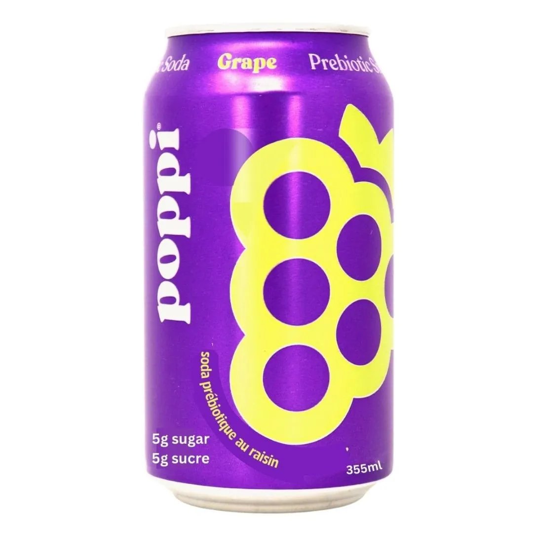 Poppi Prebiotic Soda Grape 355ml Soda Pop (not for sale) Poppi, TSAED
