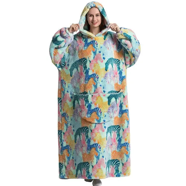 Oversized Wearable Blanket Hoodie Zebra Length 140 cm Gifts (not for sale) Oversized Wearable Blanket Hoodie