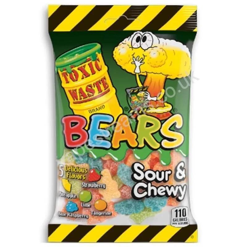 Toxic Waste Bear Sour & Chewy Peg Bag Candy (not for sale) Toxic Waste, TSASC