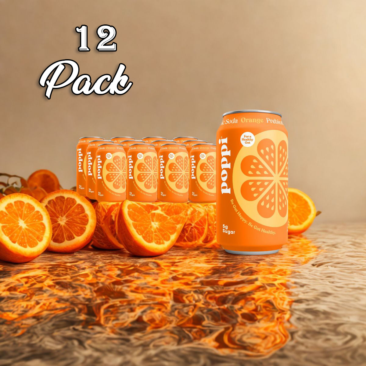12 Pack - Poppi Orange Soda Pop (not for Sale) Poppi, 12 Pack, Cases
