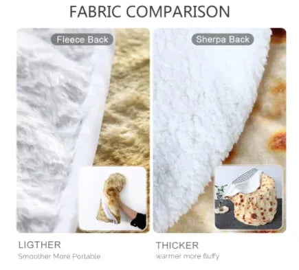 Comfy Burrito Blanket 3D Sherpa 180 CM Gifts (not for sale) Mexican Burrito Blanket 3D